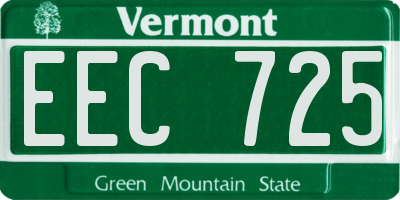 VT license plate EEC725