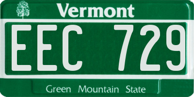 VT license plate EEC729