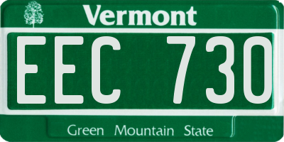 VT license plate EEC730