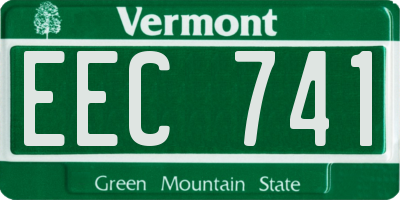 VT license plate EEC741