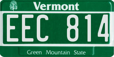 VT license plate EEC814