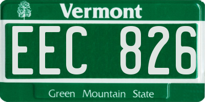 VT license plate EEC826