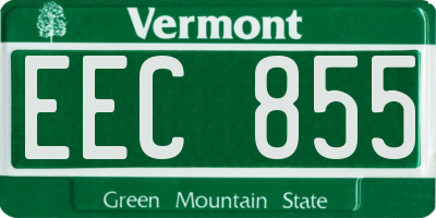 VT license plate EEC855