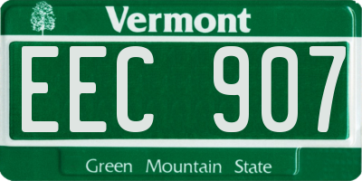 VT license plate EEC907