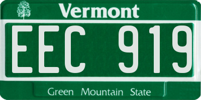 VT license plate EEC919