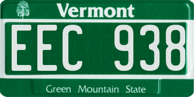 VT license plate EEC938