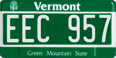 VT license plate EEC957