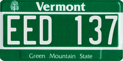 VT license plate EED137