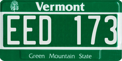 VT license plate EED173