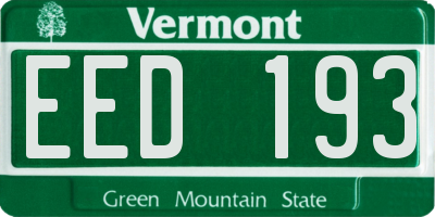 VT license plate EED193