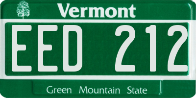 VT license plate EED212