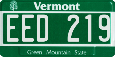 VT license plate EED219