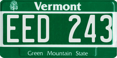 VT license plate EED243