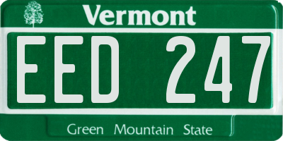 VT license plate EED247