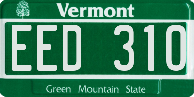 VT license plate EED310