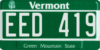 VT license plate EED419