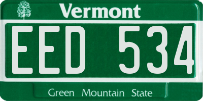 VT license plate EED534