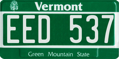 VT license plate EED537