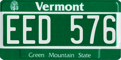 VT license plate EED576