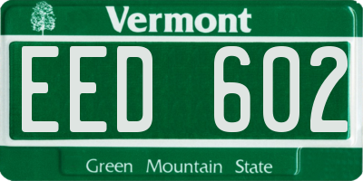 VT license plate EED602