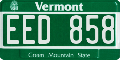 VT license plate EED858