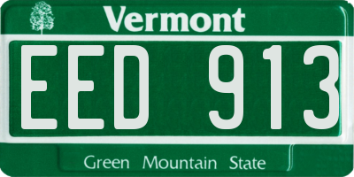 VT license plate EED913