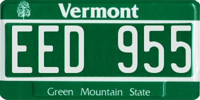 VT license plate EED955