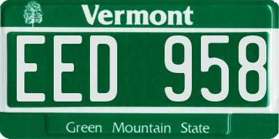 VT license plate EED958