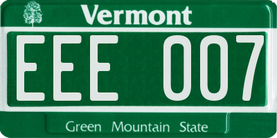 VT license plate EEE007