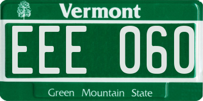 VT license plate EEE060