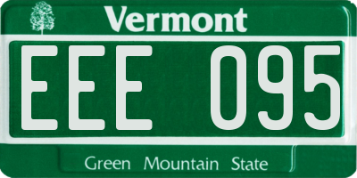 VT license plate EEE095