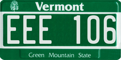 VT license plate EEE106