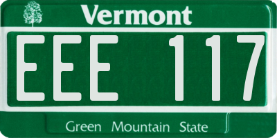 VT license plate EEE117