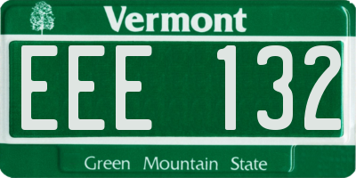 VT license plate EEE132