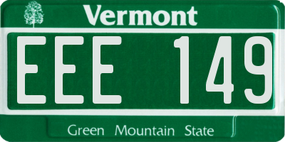 VT license plate EEE149