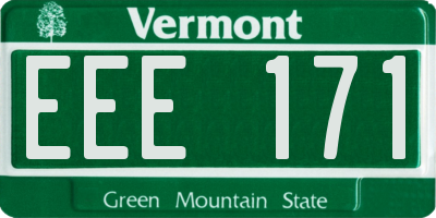 VT license plate EEE171