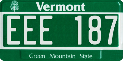 VT license plate EEE187