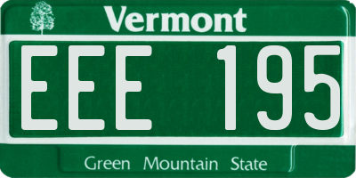 VT license plate EEE195