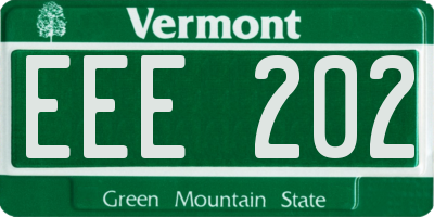 VT license plate EEE202