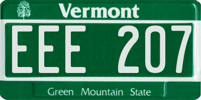 VT license plate EEE207