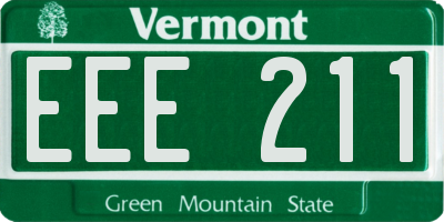VT license plate EEE211
