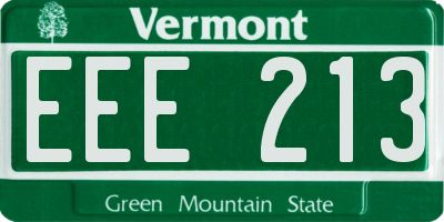 VT license plate EEE213