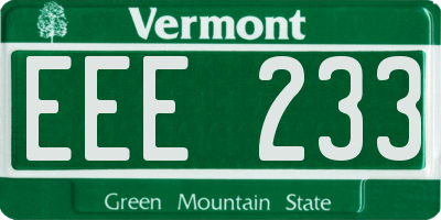 VT license plate EEE233