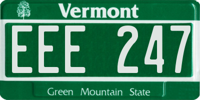 VT license plate EEE247