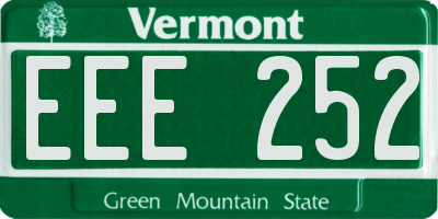 VT license plate EEE252