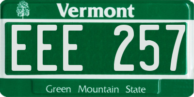 VT license plate EEE257