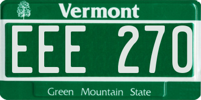 VT license plate EEE270