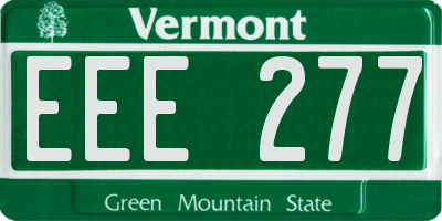 VT license plate EEE277