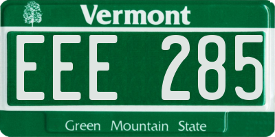 VT license plate EEE285