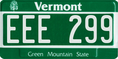 VT license plate EEE299